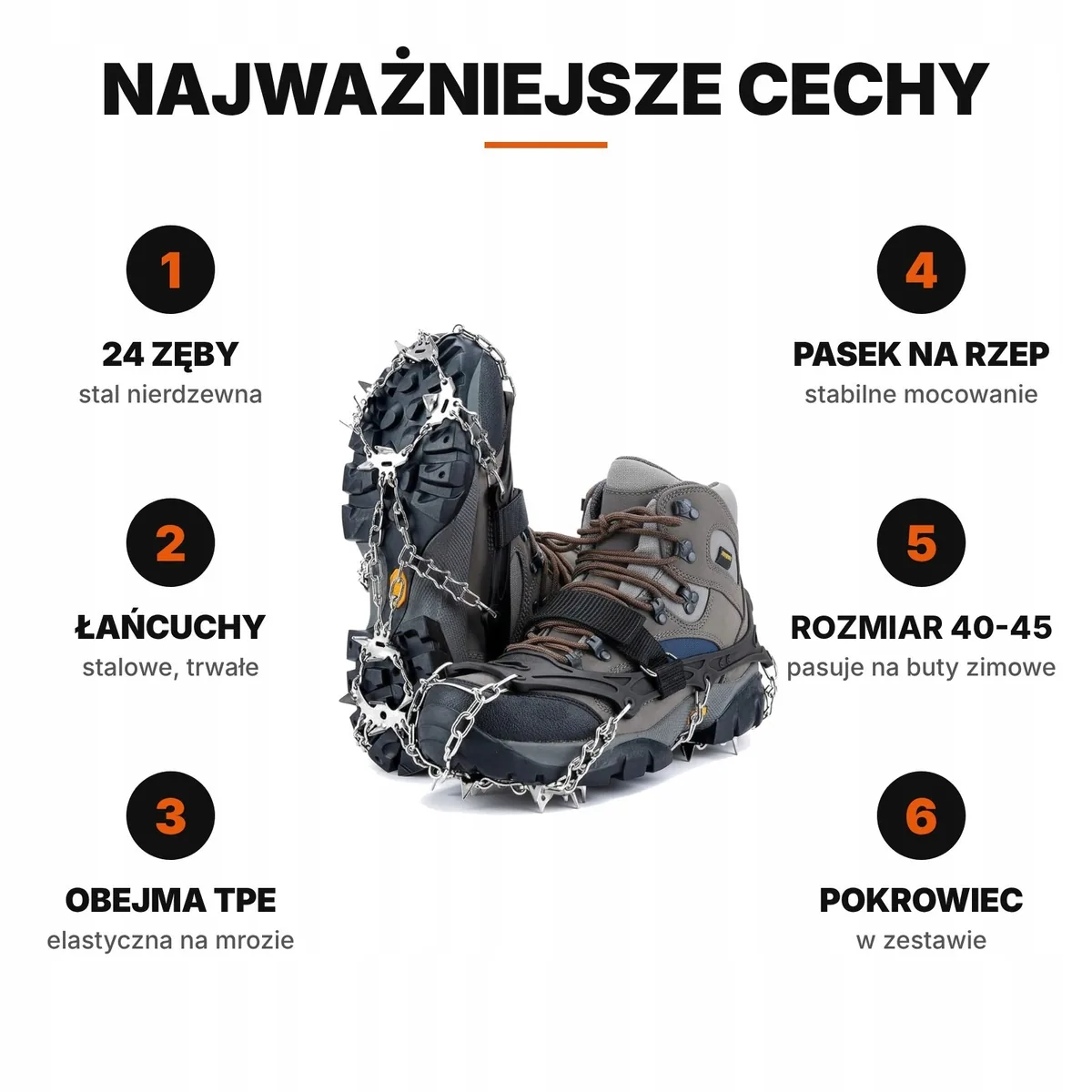 Raczki turystyczne 24 kolce – rozmiar 40–45 – zdjęcie 1