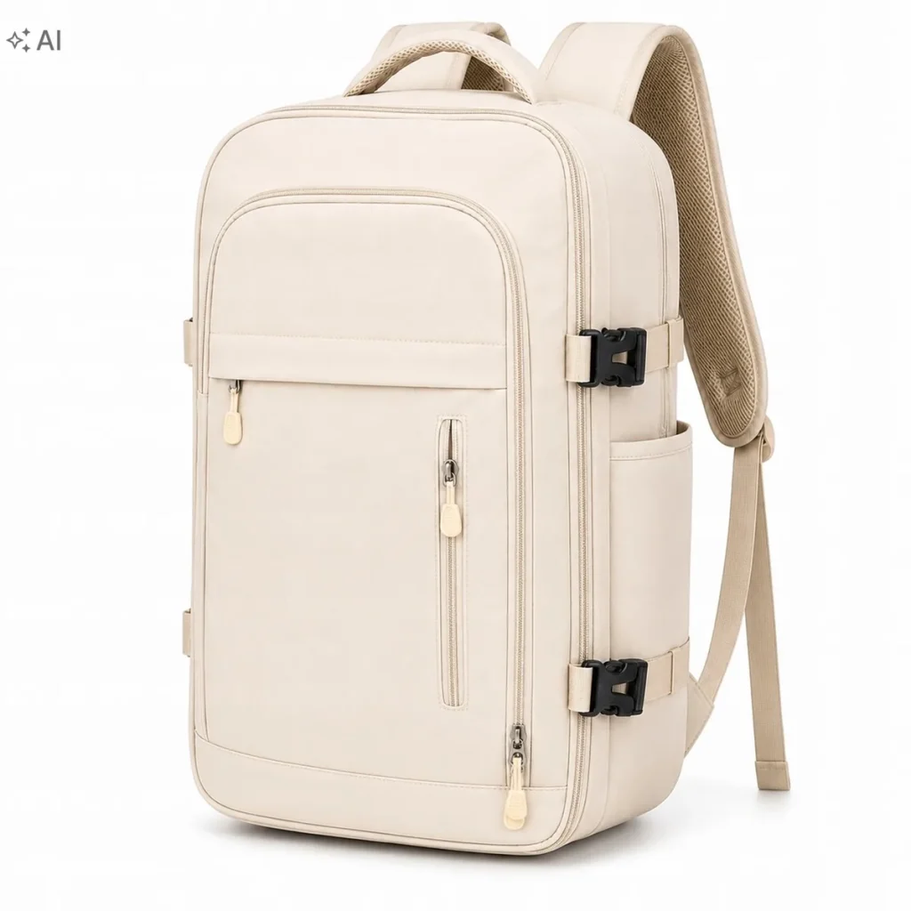 Plecak do samolotu 40×30×20 cm, 24 l (Ryanair, Wizz Air) – kremowy
