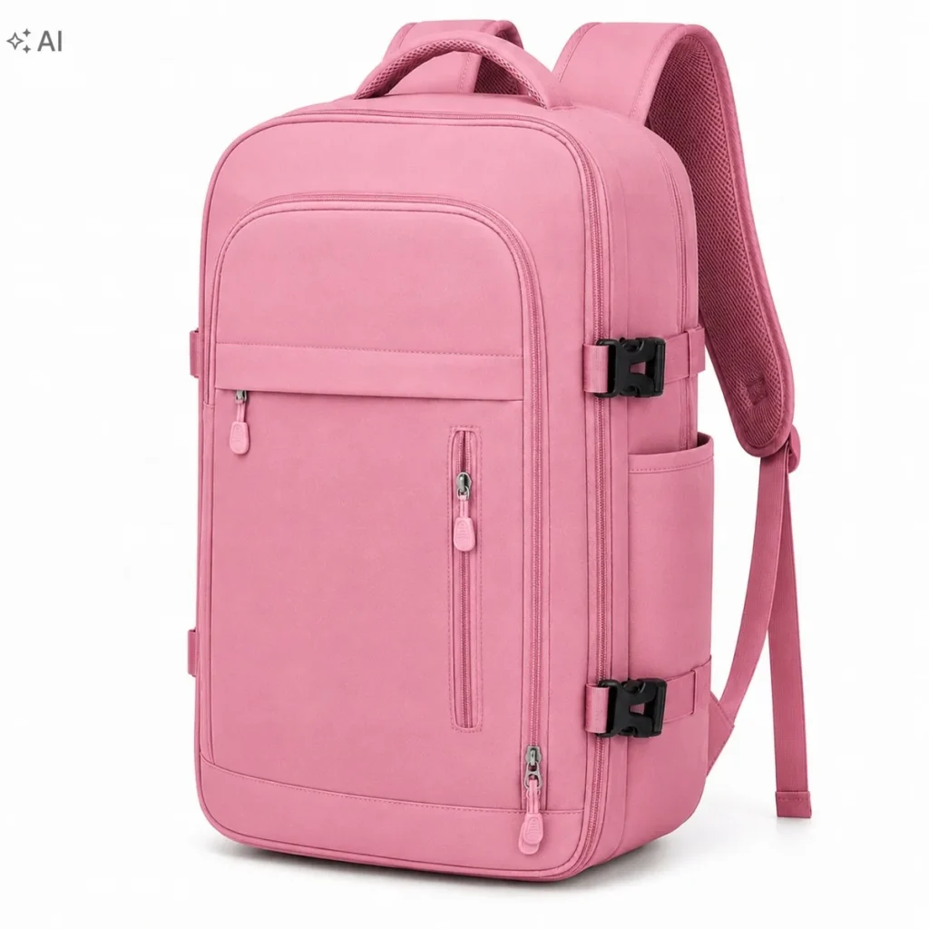 Plecak do samolotu 40×30×20 cm, 24 l (Ryanair, Wizz Air) – różowy