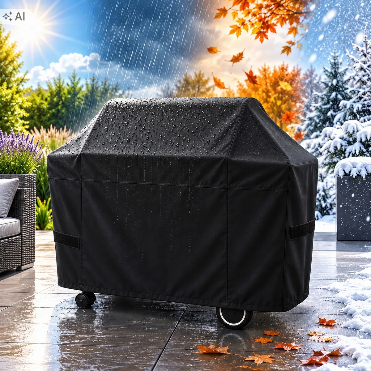 Pokrowiec na grill wodoodporny Oxford – 145×61×117 cm – zdjęcie 2