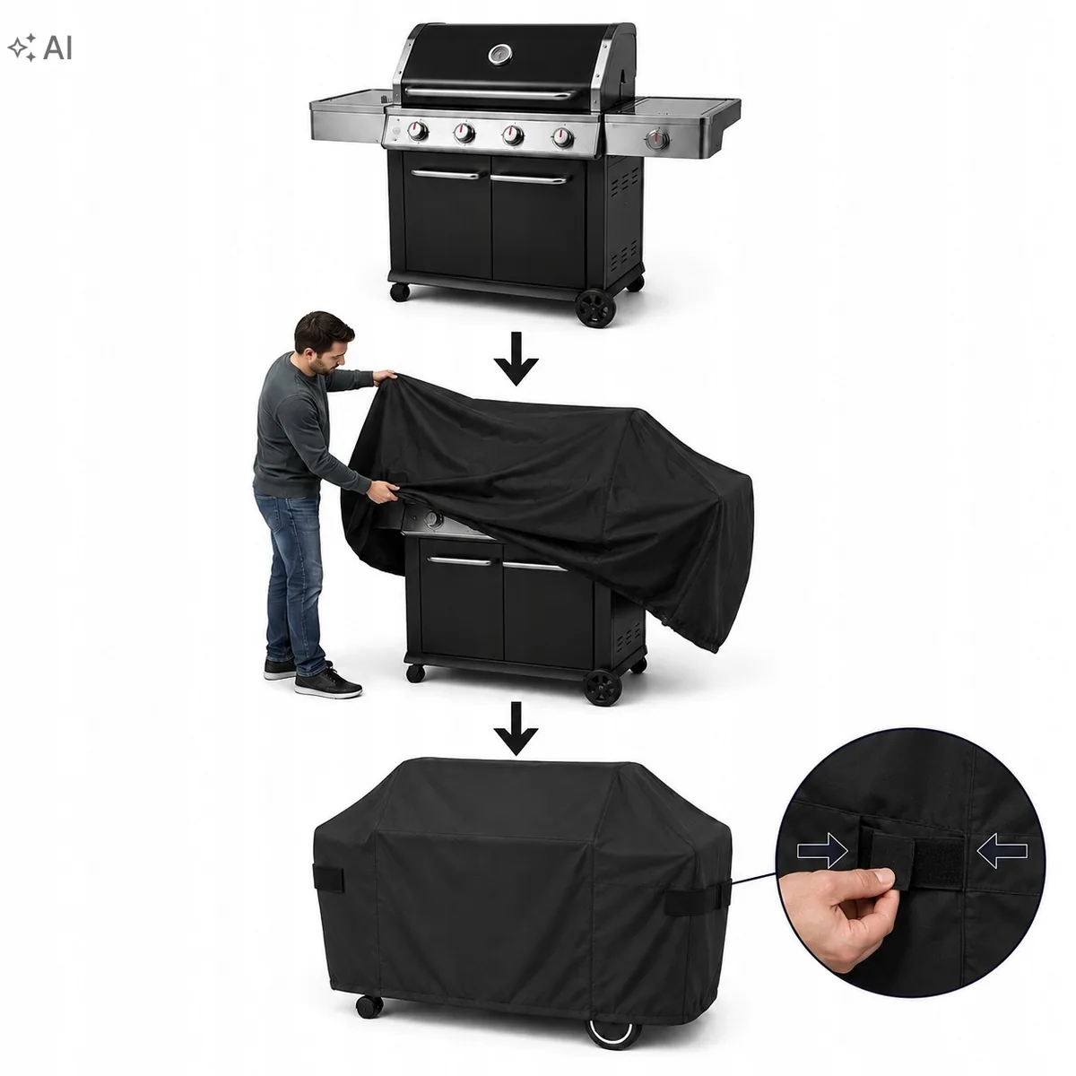 Pokrowiec na grill wodoodporny Oxford – 145×61×117 cm – zdjęcie 5