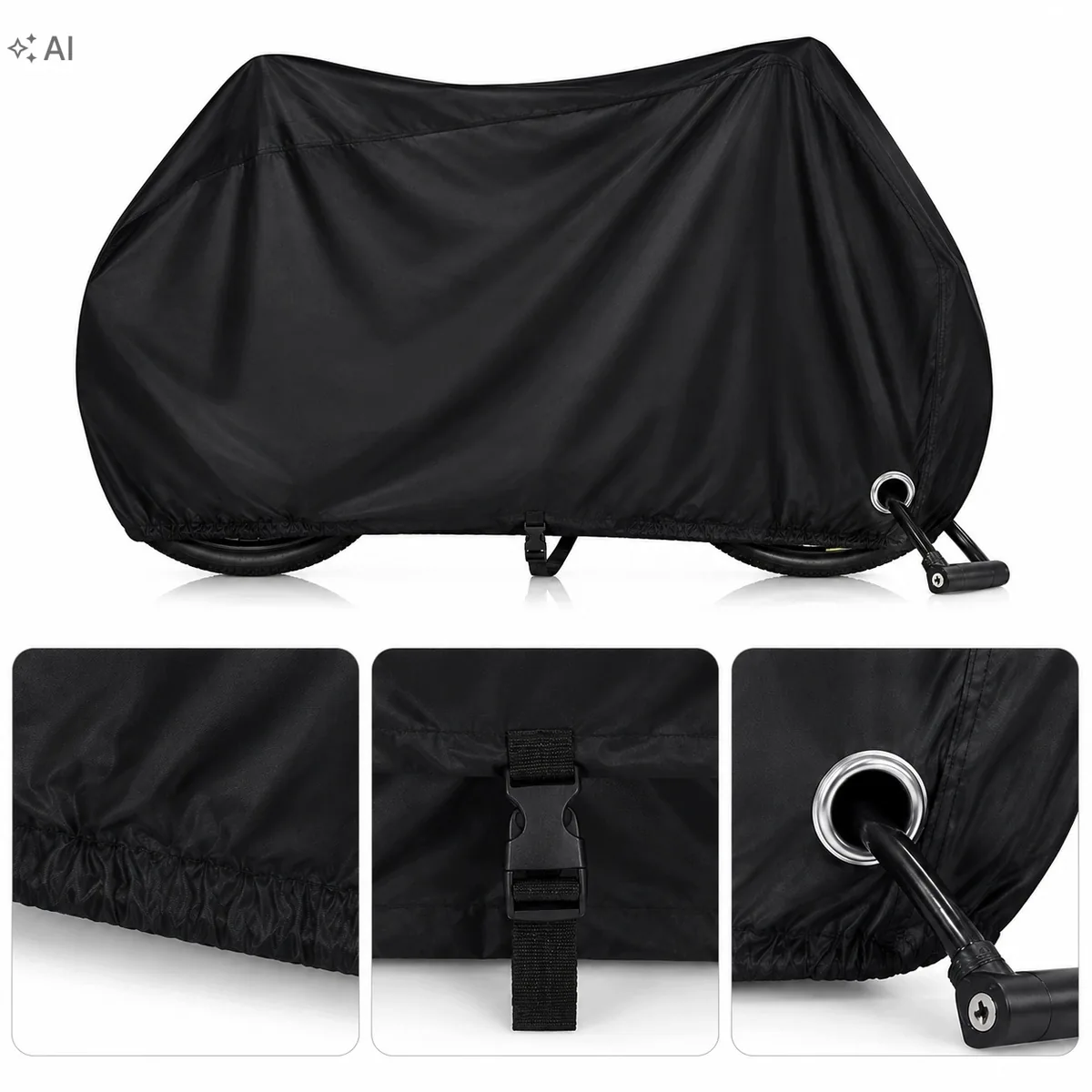Pokrowiec na rower wodoodporny Oxford 210D – rozmiar XL 190×65×98 cm – zdjęcie 4