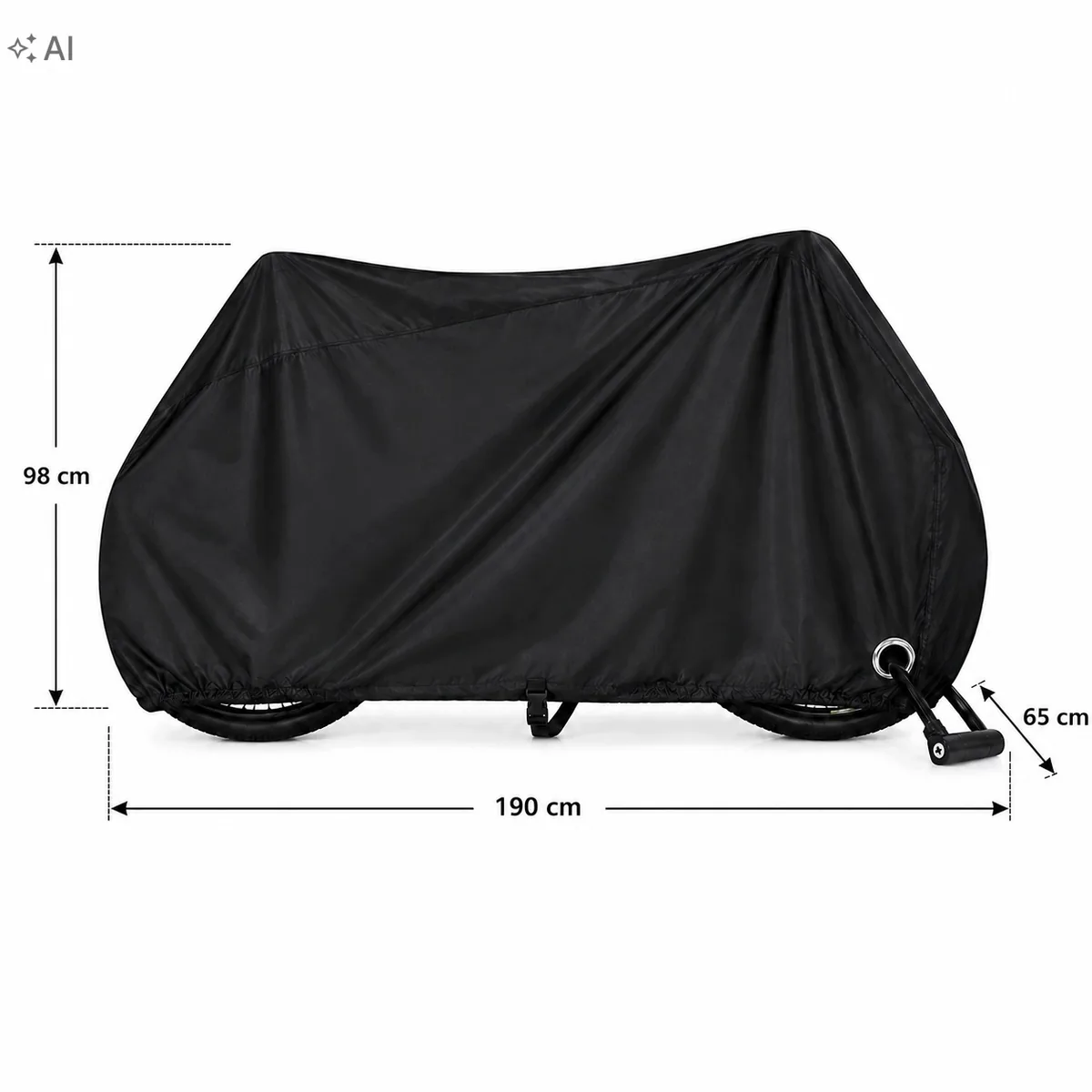 Pokrowiec na rower wodoodporny Oxford 210D – rozmiar XL 190×65×98 cm – zdjęcie 5